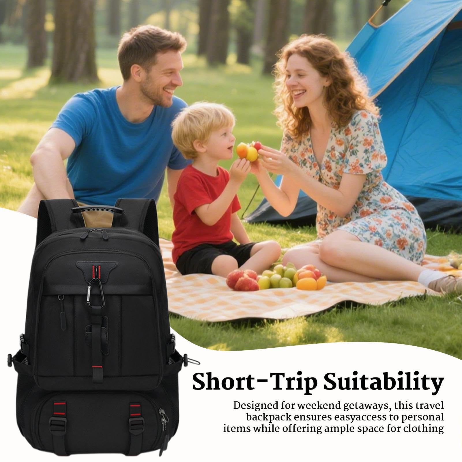 Zaini impermeabili per viaggio Spallacci Regolabili con Porta di Ricarica | Capiente e Traspirante da Trekking per Attività Outdoor Picnic Ciclismo Sport Campeggio Hotel Uomo Donna