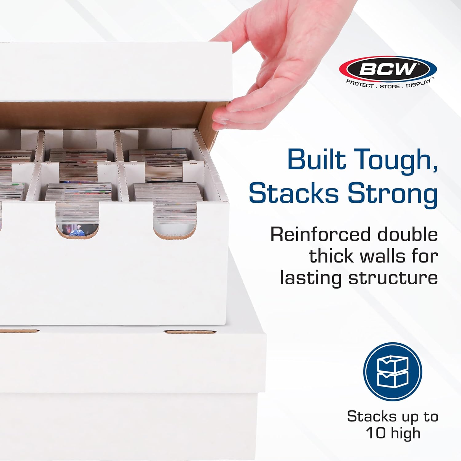 BCW 6-Cell Cargo Card Storage Box 3x2-2 Pack | Holds 2100 Cards | Fits Toploaders, Magnetics, and More