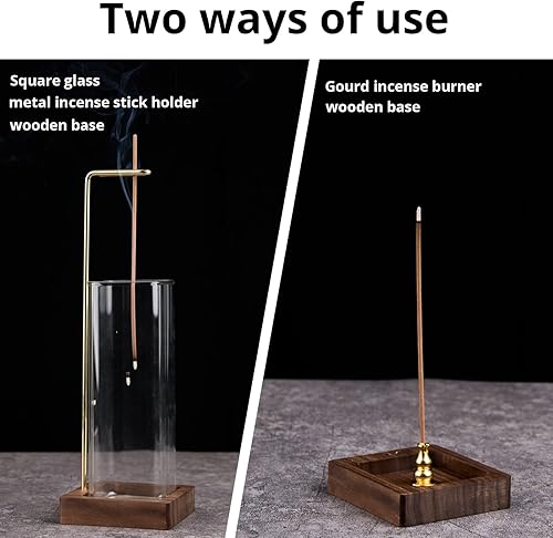 Miniatura 4 de Soporte de incienso para palos anti-ceniza con vidrio extraíble, atrapa cenizas, quemador de incienso fácil de limpiar, soporte moderno para