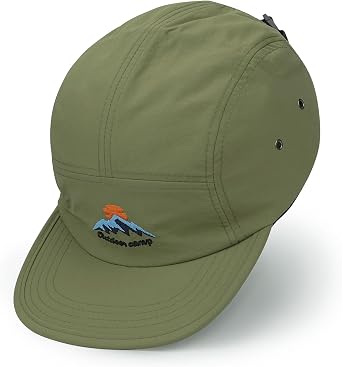 CLAPE Quick Dry 5 Panel Hat, Moisture-Wicking Water-Resistant Flat Brim Cap
