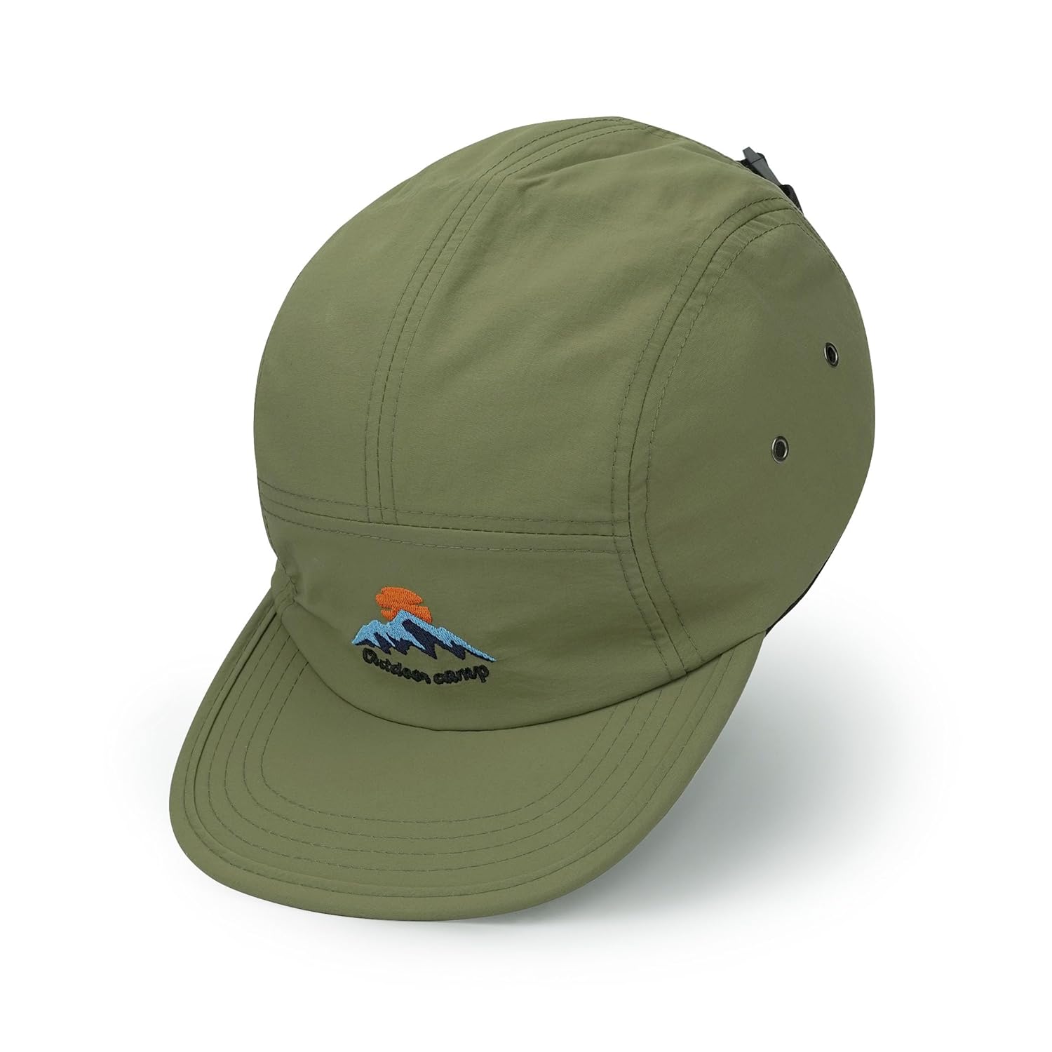 CLAPE Mens Snapback Hat 5 Panel Hat Women Flat Brim Embroidered Baseball Cap with Adjustable Straps Outdoor Camper