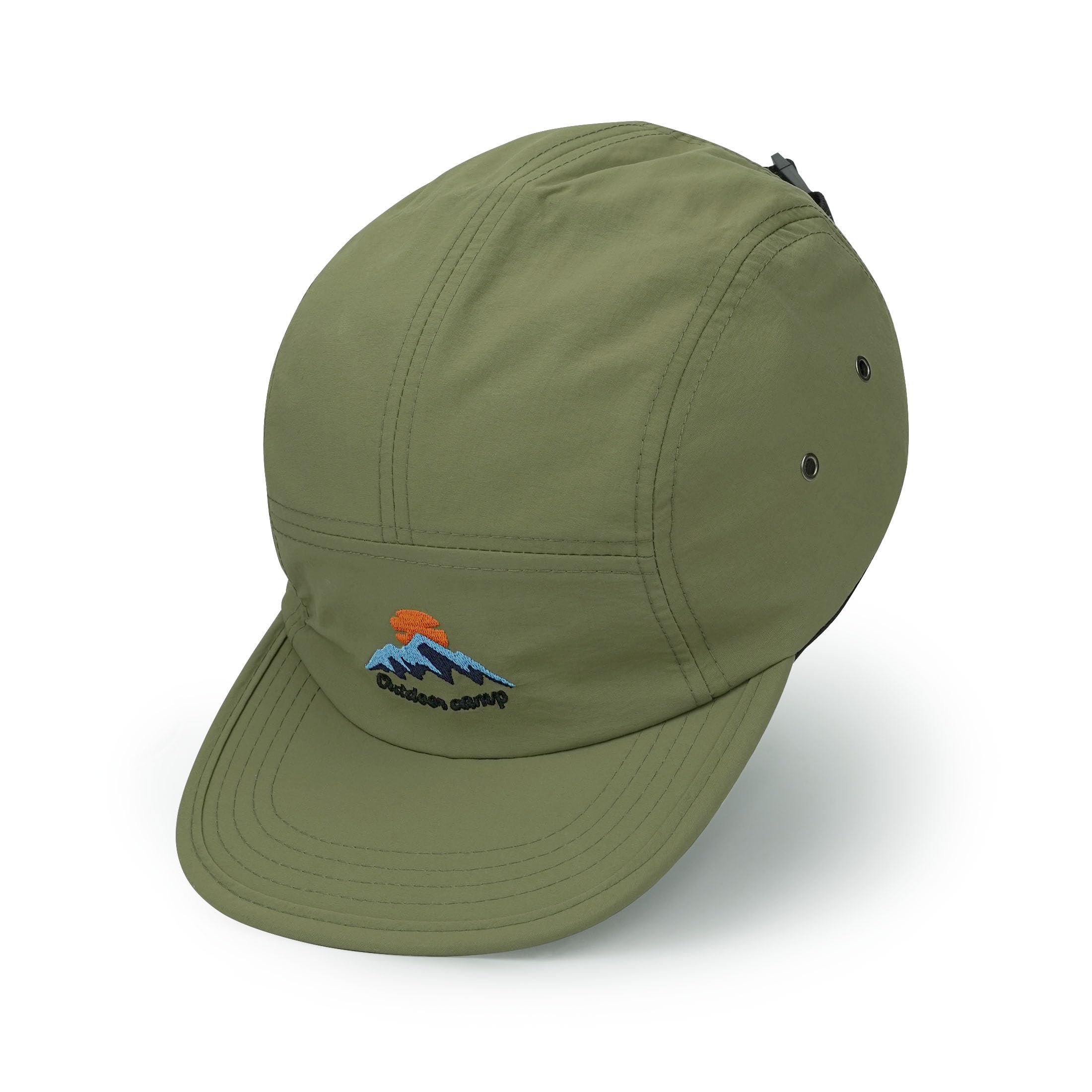 CLAPE Mens Snapback Hat 5 Panel Hat Women Flat Brim Embroidered Baseball Cap with Adjustable Straps Outdoor Camper