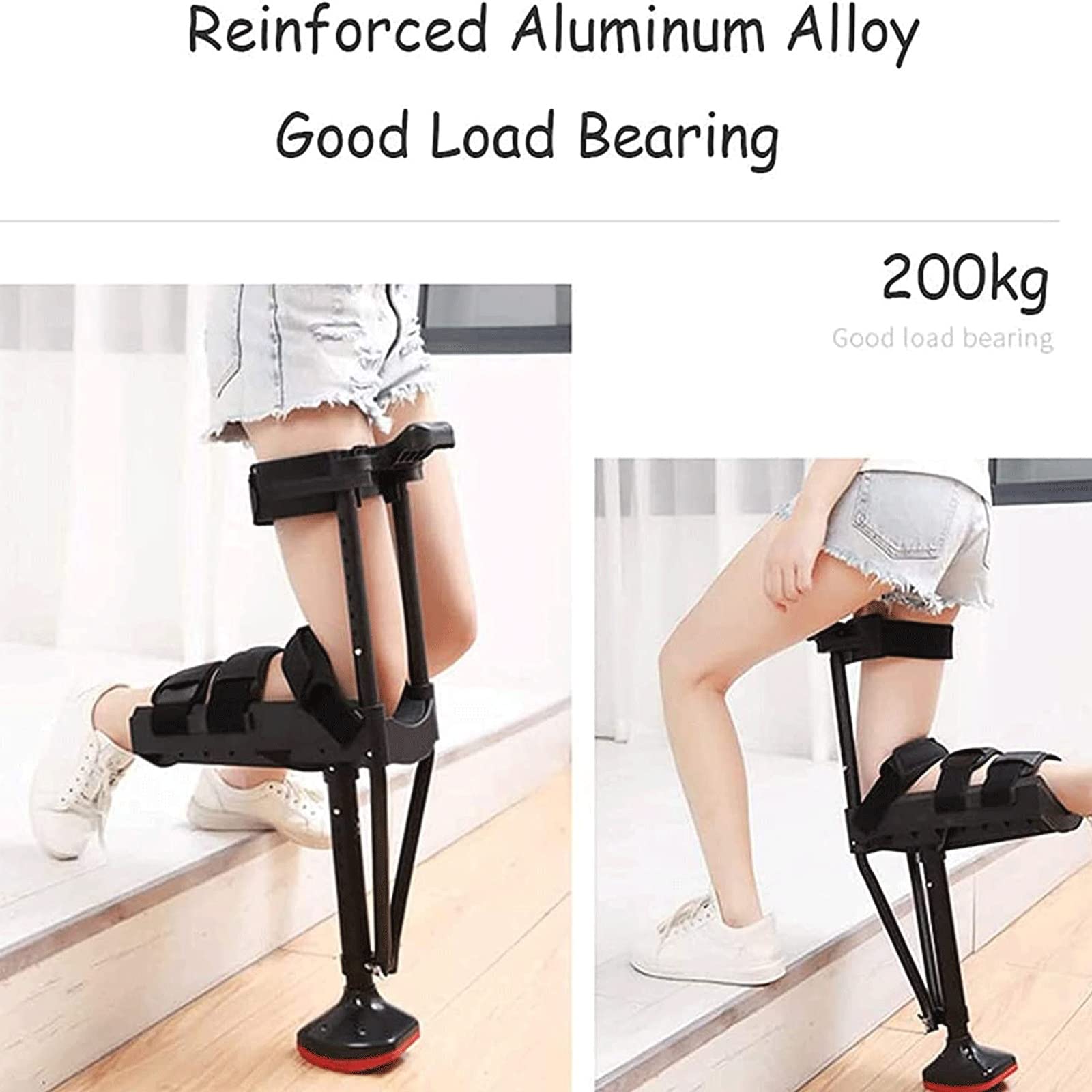 Amazon.co.jp: ハンズフリー松葉杖、痛みのない膝松葉杖歩行補助具脚膝