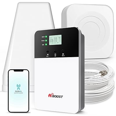 Cell Phone Booster for Home Office, Cover 8000 sq ft with 2 Indoor Antennas for All US Carriers, Cell Phone Signal Booster for Destination RV 4G 5G LTE Verizon AT&T T-Mobile APP Support FCC