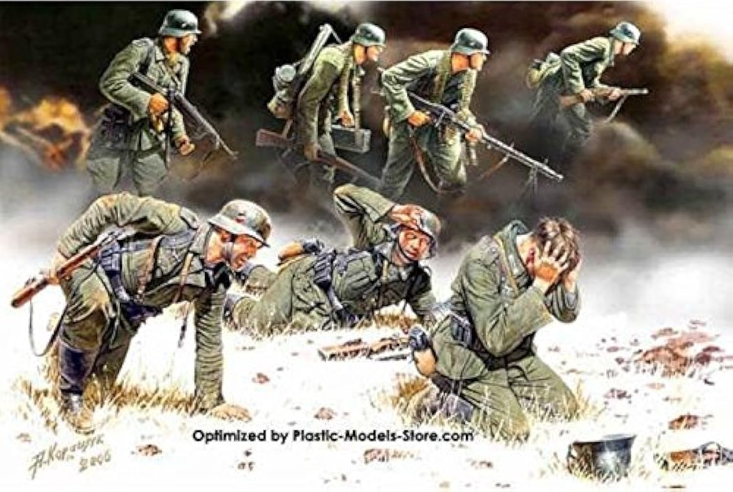 Masterbox Master Box German PANZERGRENADIERS 7 FIG WWII 1/35 3518