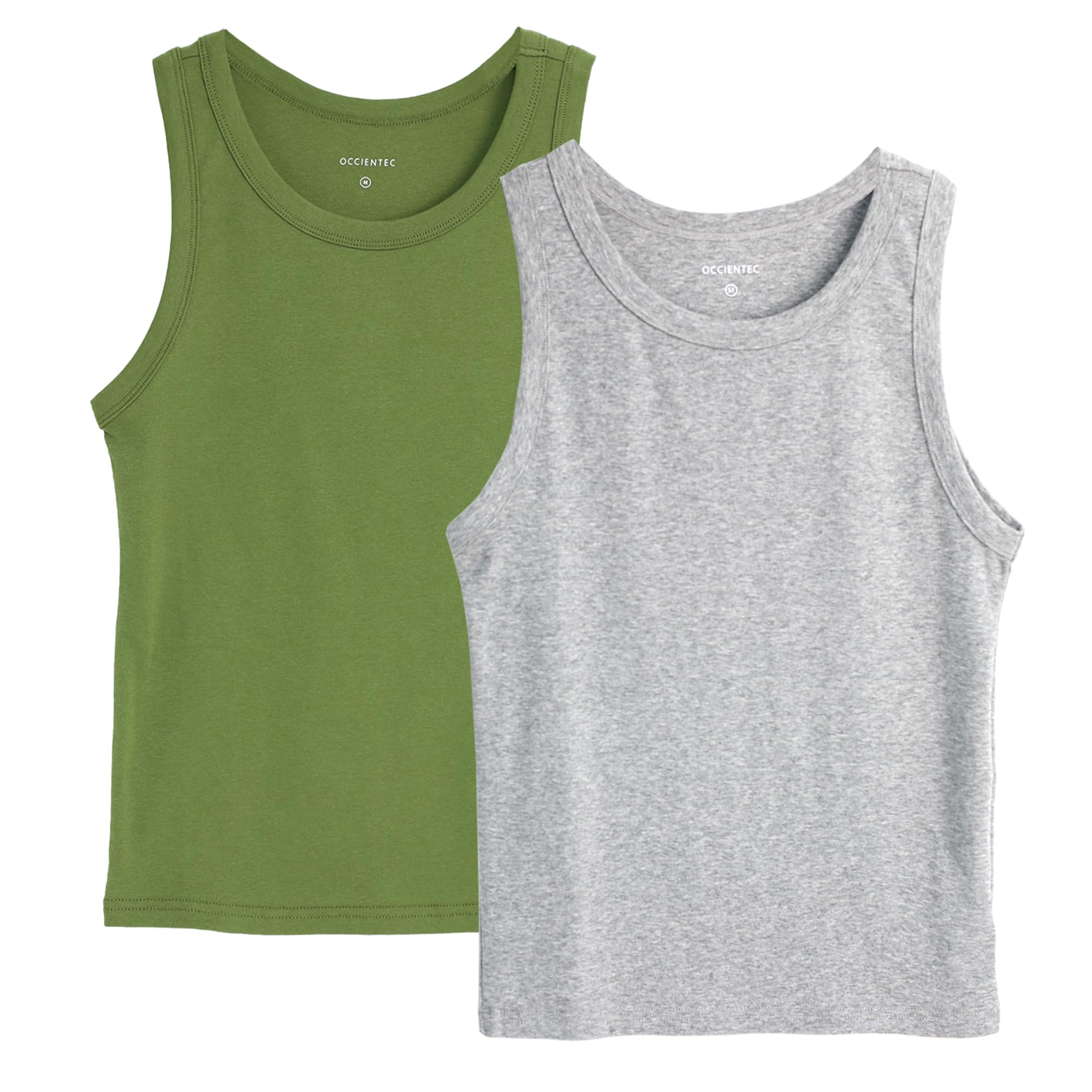 OCCIENTEC Damen Tanktop 2er-Pack Basic Sport Tank Top XS-4XL für Frauen und Mädchen