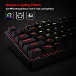 Redragon K582 SURARA RGB Clavier de jeu, 104 Clavier mécanique à clé N-Key encastré en ligne & Switches Rouge tranquilles, conception ergonomique et actionnement rapide pour le dactylographie et le jeu