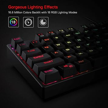 Redragon K582 Wired RGB Mechanical Gaming Keyboard, 104-Key Standard Layout