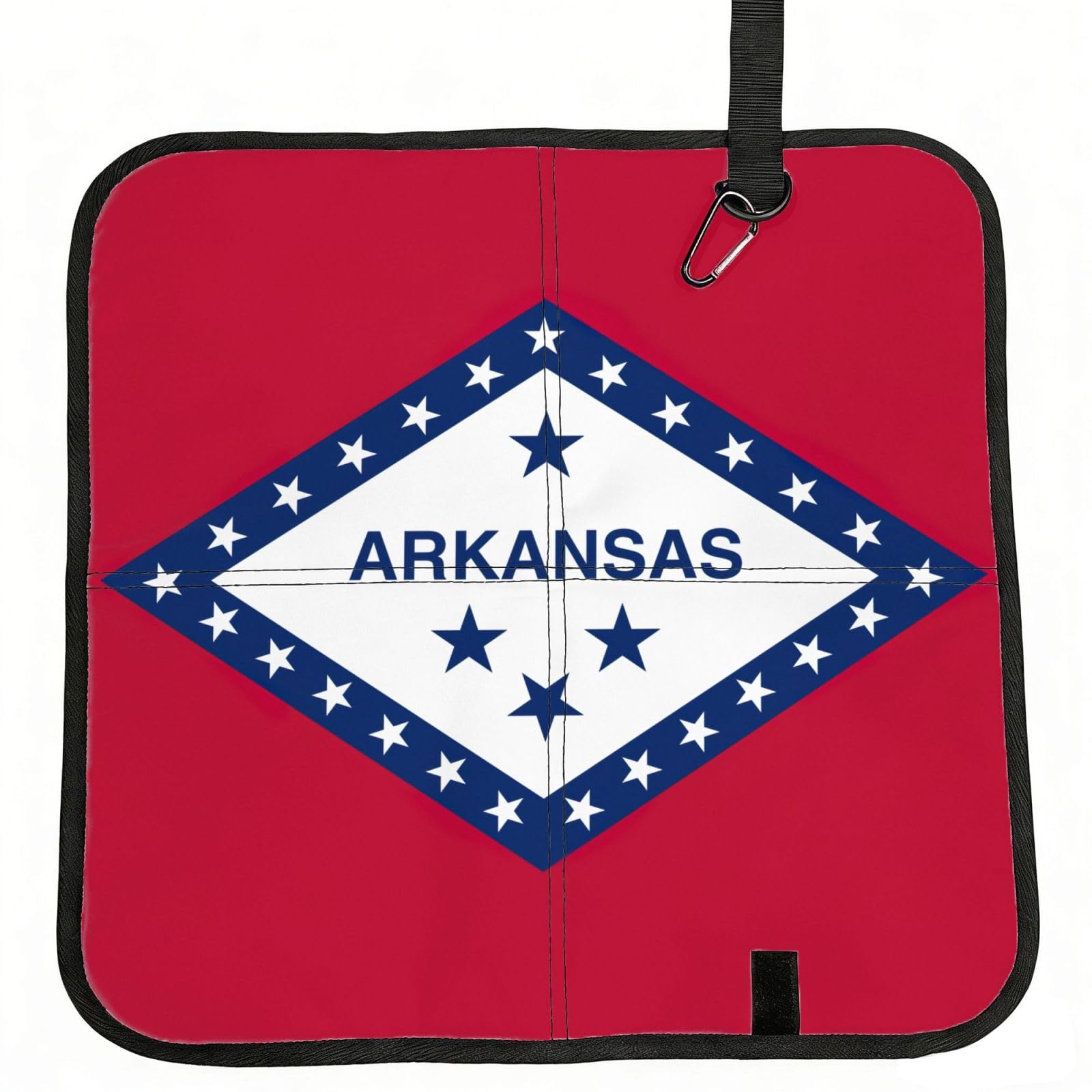 UVBDF Arkansas State Flag Print Outdoor Sitting Cushion Folding Seat Pad Compact Portable Picnic Bench Cushion Mat