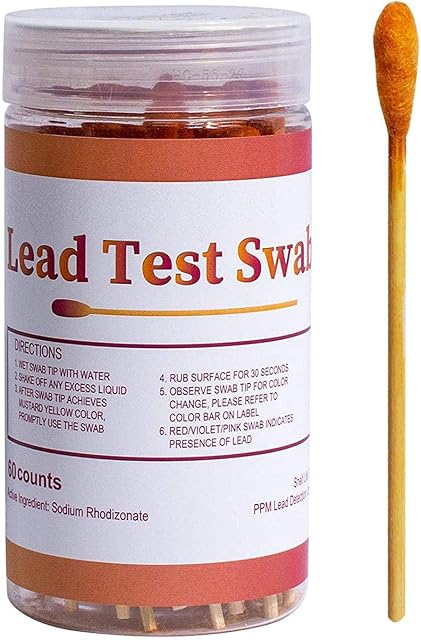 libelyef Lead Paint Test Kit With 60 Pcs Test Swabs, Dip In Water Lead Paint Test Kit For Testing House Paint And Metal - Easy To Use, Rapid Test Results In 30 Seconds, Non-Toxic Test