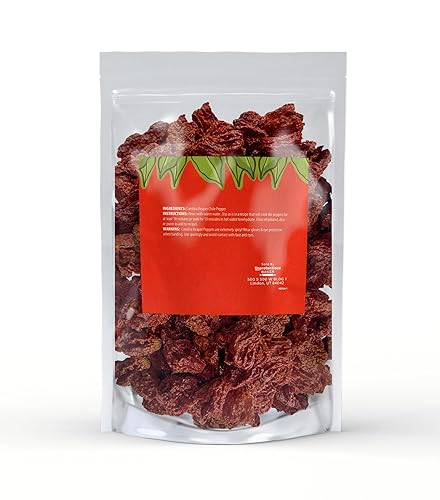 Miniatura 2 de Unpretentious Chiles secos enteros Carolina Reaper, chiles extremadamente picantes, salsa picante (50 unidades)
