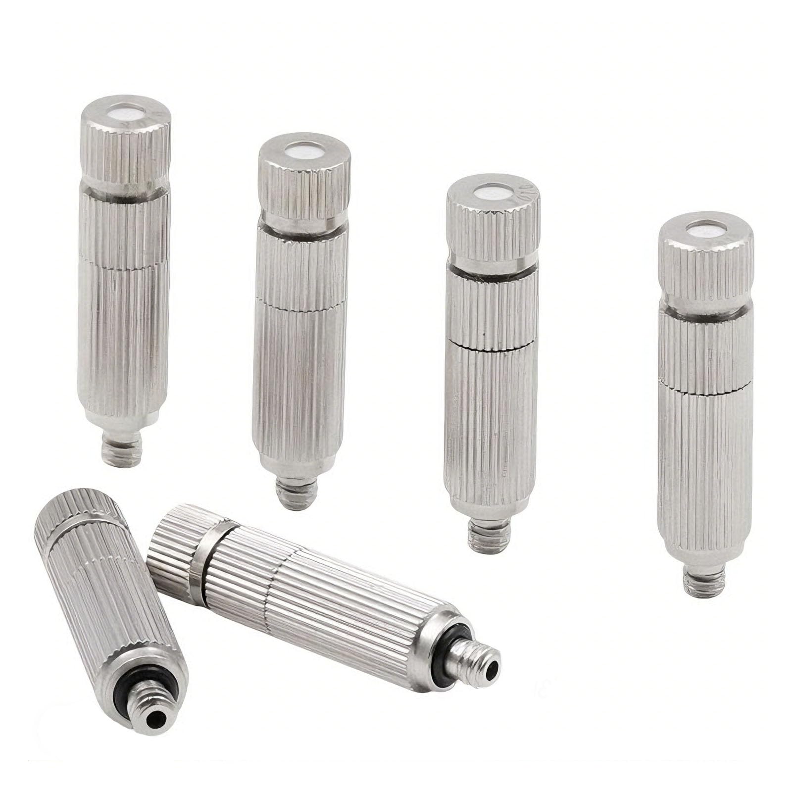 SCMYZLYD Brass misting Nozzles, Brass Copper Atomizing Nozzle Heads Pack Of 50 Filter 0.1-0.5mm Orifice For Cooling(5 Sections,Orifice Dia 0.4mm)
