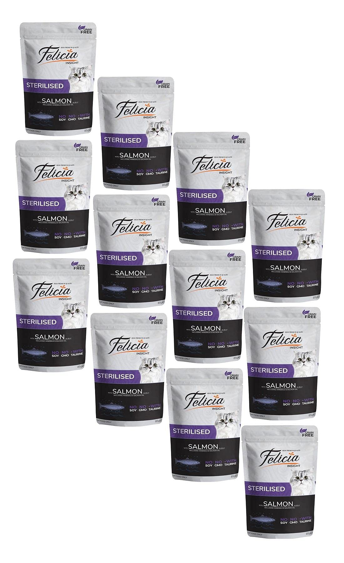 Felicia Tahılsız Sterilised Salmon Pouch Kedi Maması (12 x 85gr)