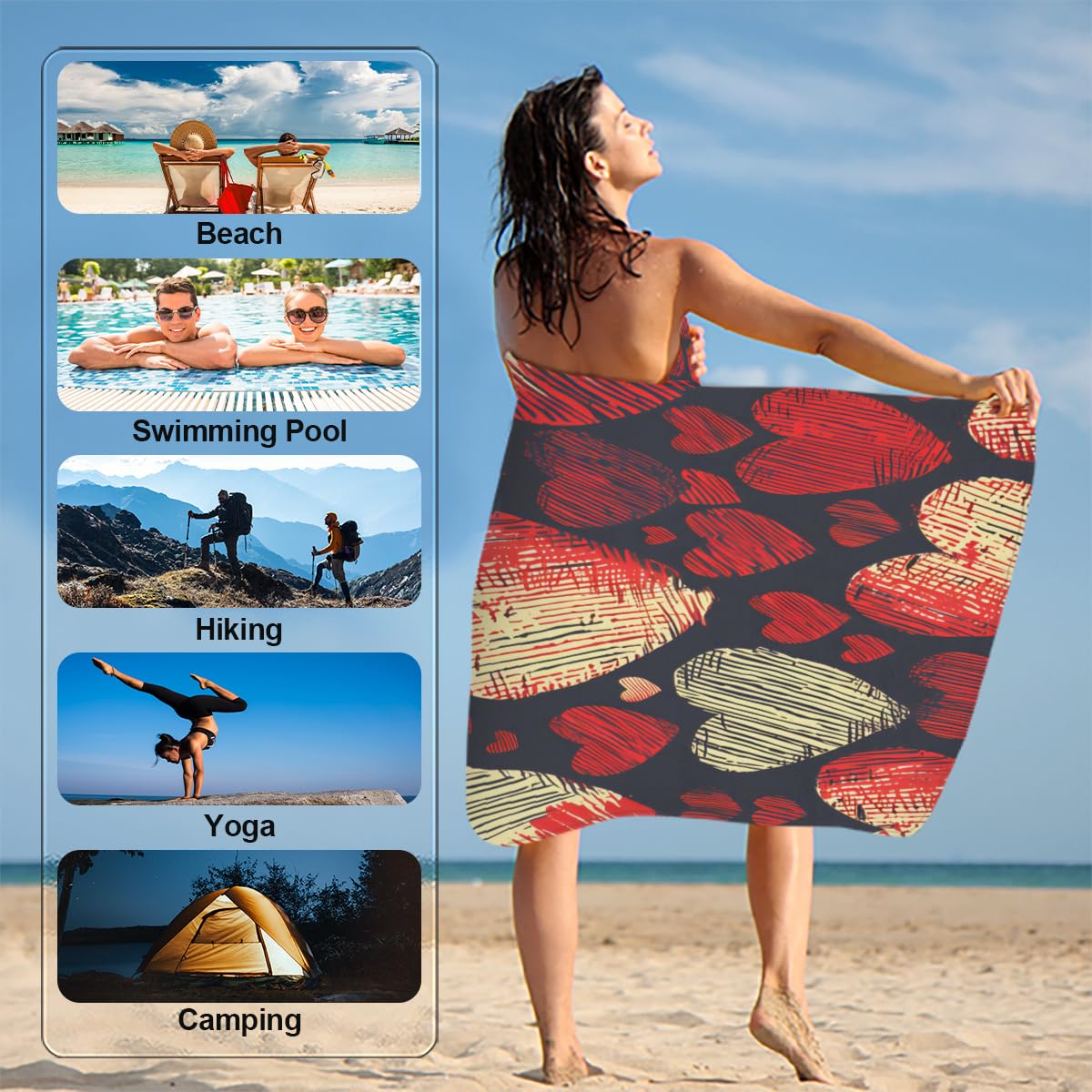 Amazon.com: GzLeyigou Microfiber Red Love Valentine's Day