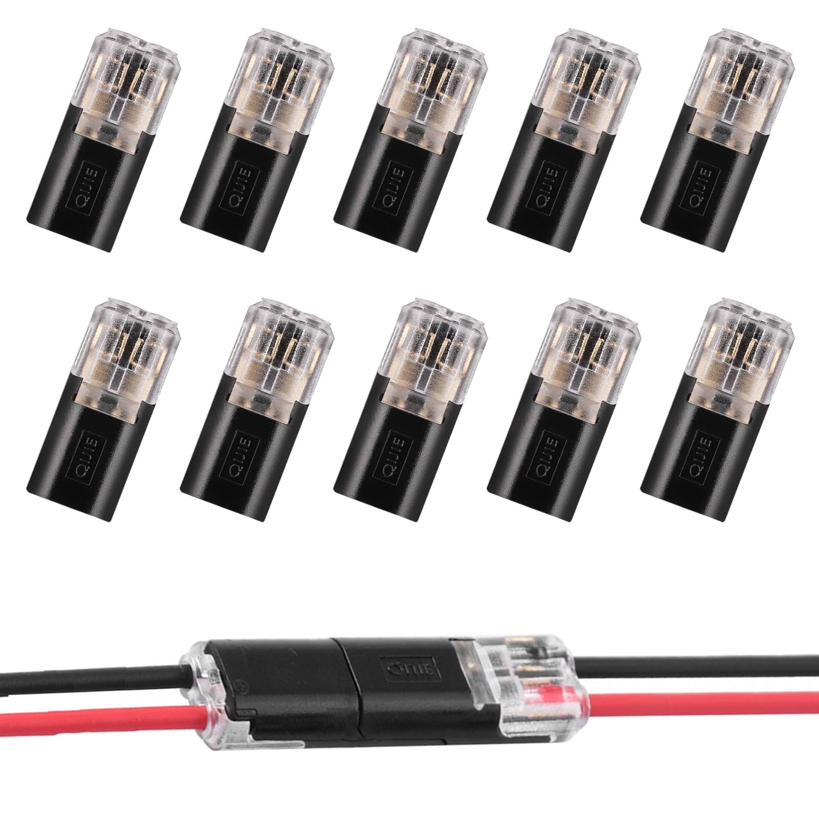 10 Pièces Connecteurs Électriques Rapides, Connecteurs de Câble Étanches 2 Broches pour Fils 18–22 AWG, Raccordement Voiture Facile