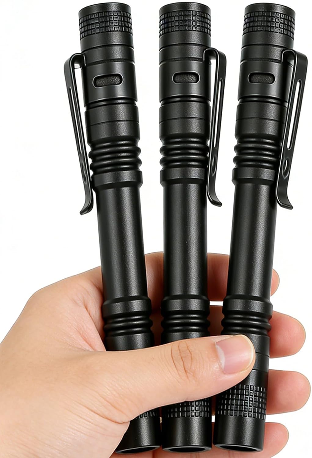 Pen Flashlight 3Packs, Super Bright LED Pocket Flashlights with Clip, Aluninum Alloy Small Pen Lights IPX4 Waterproof, EDC Flashlight for Camping Home Emergency Inspection Outdoor