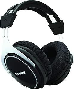 Shure SRH1540, geschlossener Kopfhörer/Over-Ear, High-End, geräuschunterdrückend, Kabel austauschbar, Aluminium-Karbon-Konstruktion, Alcantara-Ohrpolster, klare Höhen, Warmer Bass, Schwarz/Silber