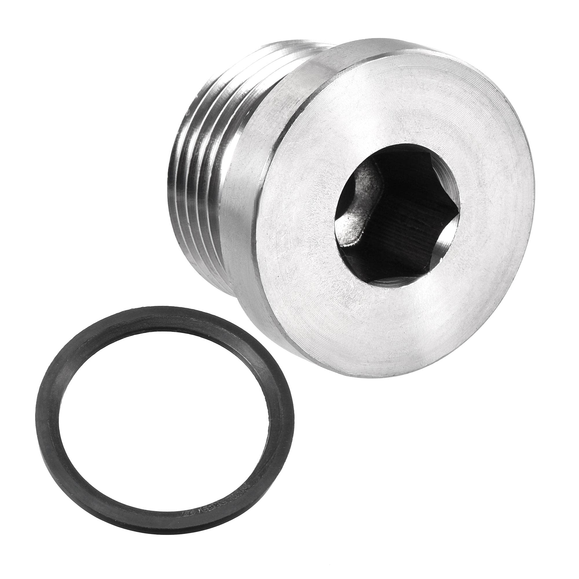 Tapón de montaje de tubería interno M27x2 de acero inoxidable con junta