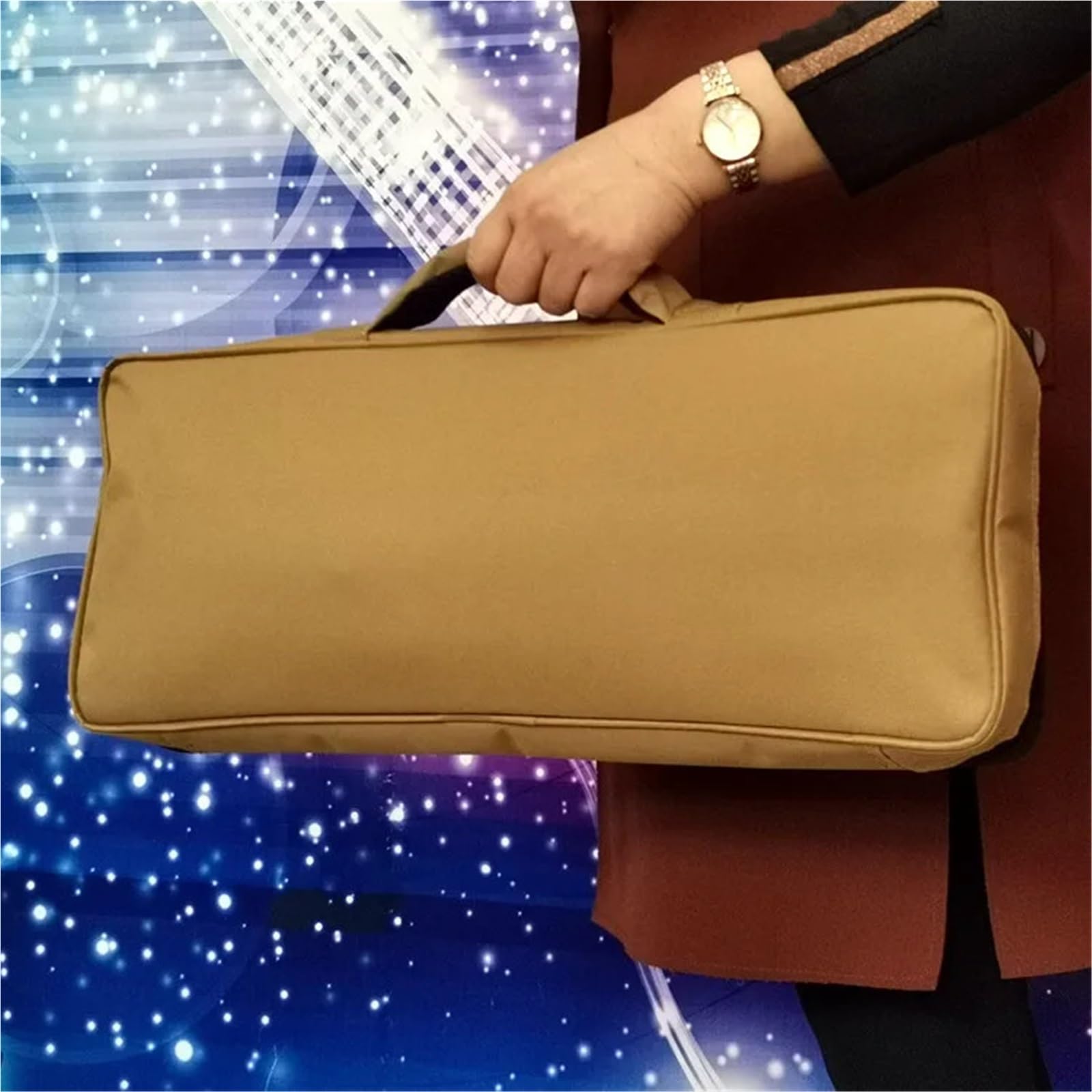 Bolsa para Teclado De Piano Funda for Teclado de 37 Teclas, Teclado portátil, Piano, Bolsa de Tela Oxford Impermeable para Piano(Brown)