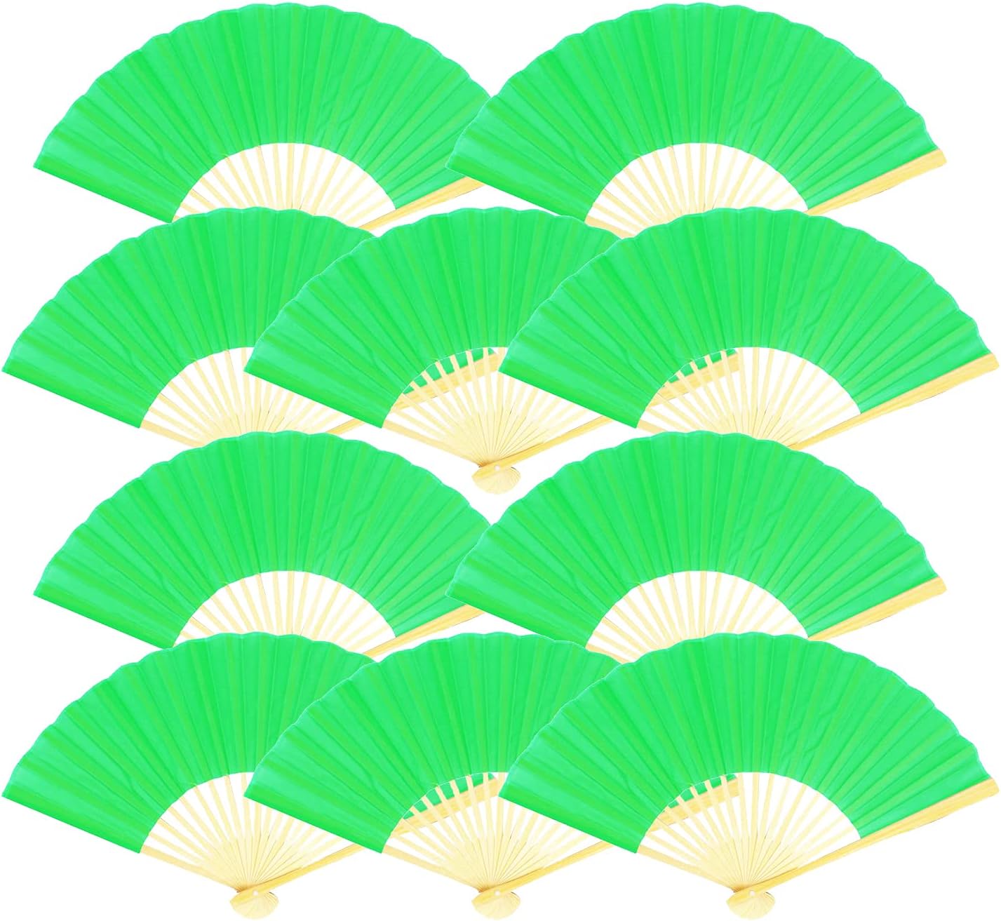 Quasimoon PaperLanternStore.com 9 Inch Dark Purple Silk Hand Fans for Weddings (10 Pack)