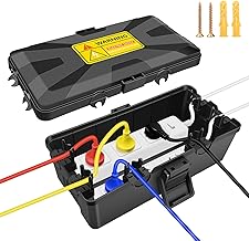 Outdoor Electrical Box Waterproof, IP54 Ratings Weatherproof Electrical Box With 6 Cable Ports, Medium Size 26x15x9cm(10x6x3.5in), Wall Mountable for Garden Tools, Outdoor Lighting and DIY