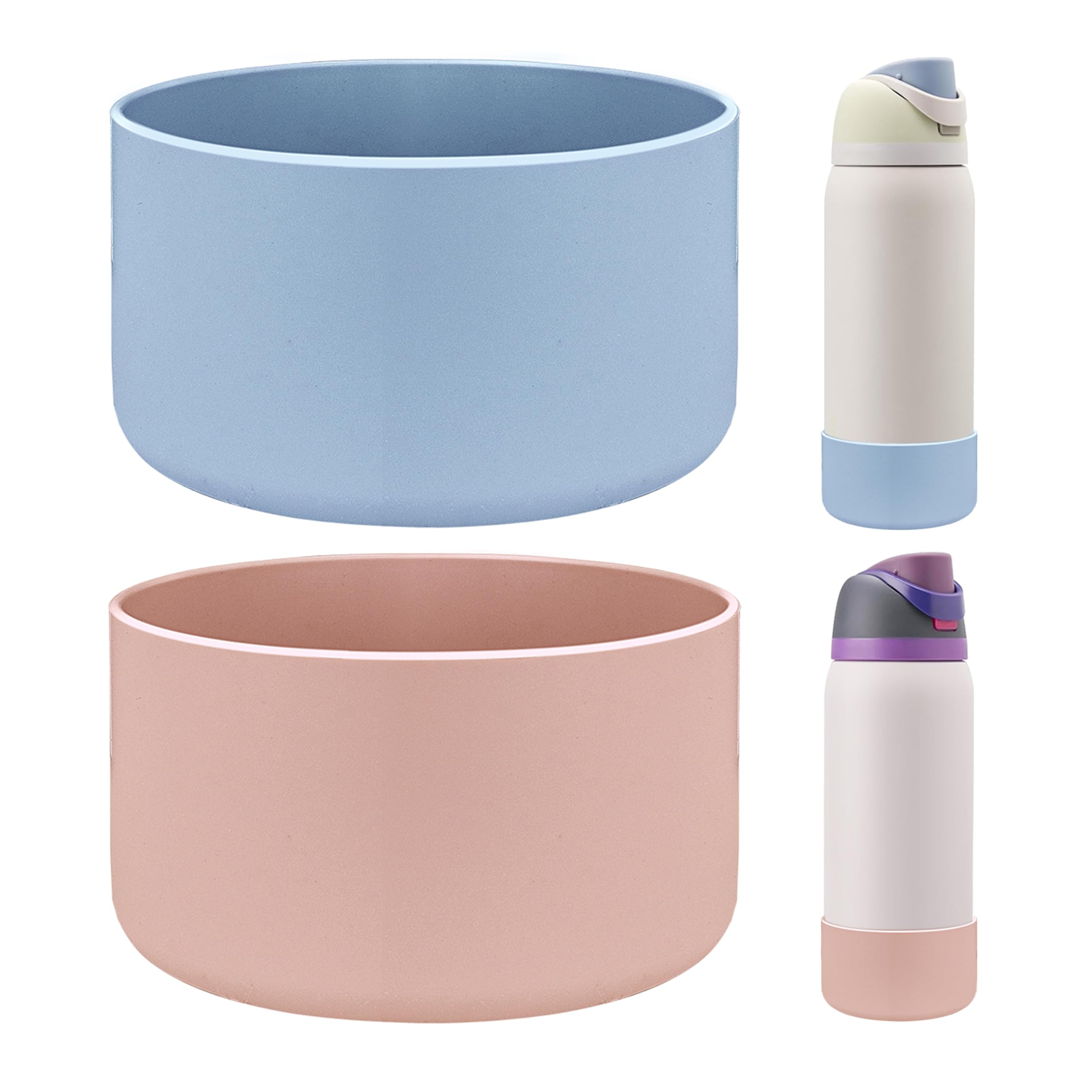 2PCS Silicone Boot for Owala Flask Water Bottle Anti-Slip Protective Sleeve for Owala Twist,FreeSip and Flip Stainless Steel Water Bottle BPA-Free Boot Bottom Base