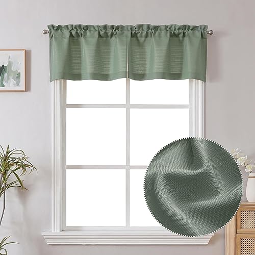 Miniatura 48 de Chyhomenyc Cortinas Rojas Navideñas de 84 Pulgadas de Largo Juego de 2 Paneles, Lino Sintético Texturizado Semi Filtrante de Luz Suave Aireado