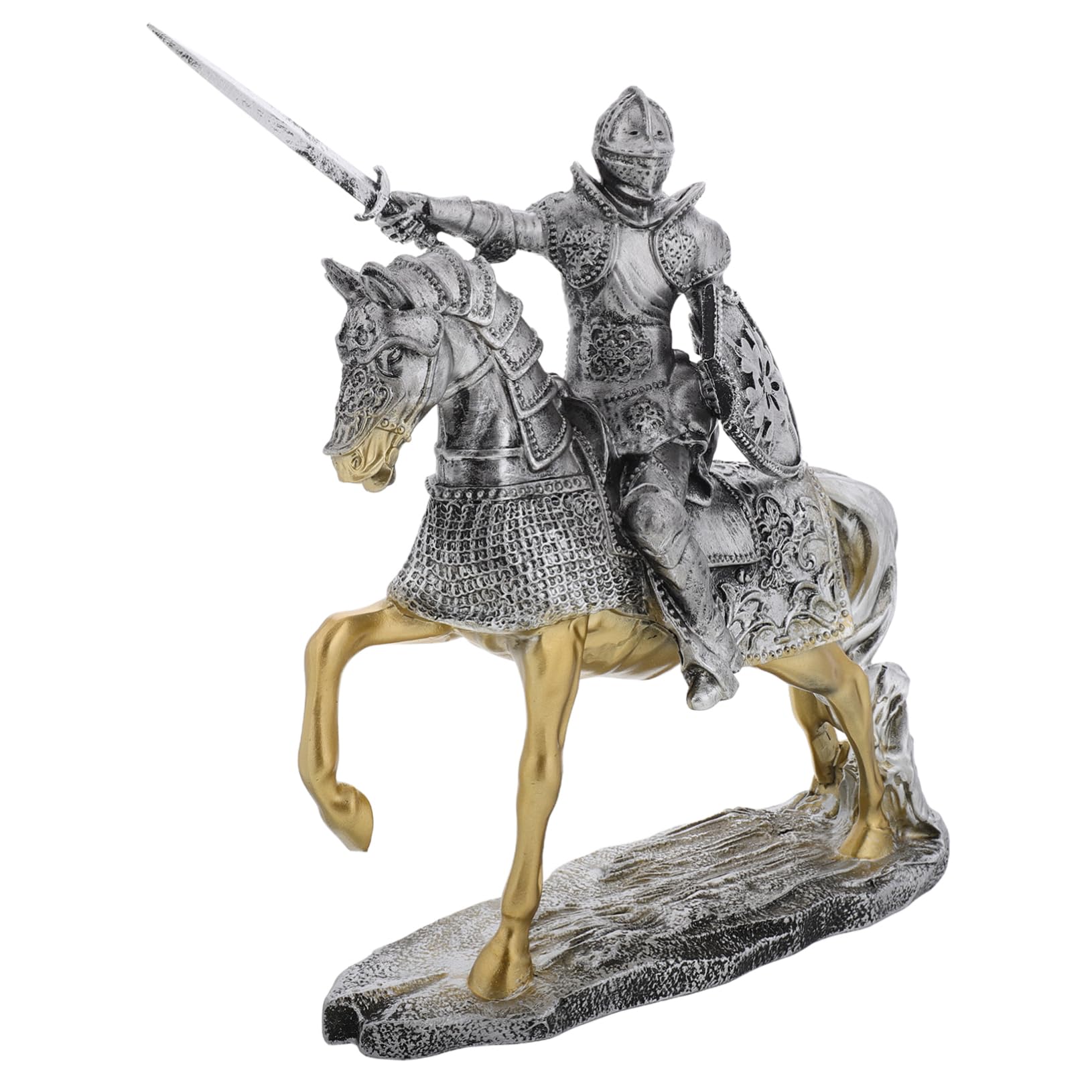 Toddmomy Miniaturowa Rycerza z Epoki Średniowiecza Elegancka Dekoracja Retro Figurka Do Domu i Biura Trwały Element Wykonany z Żywicy