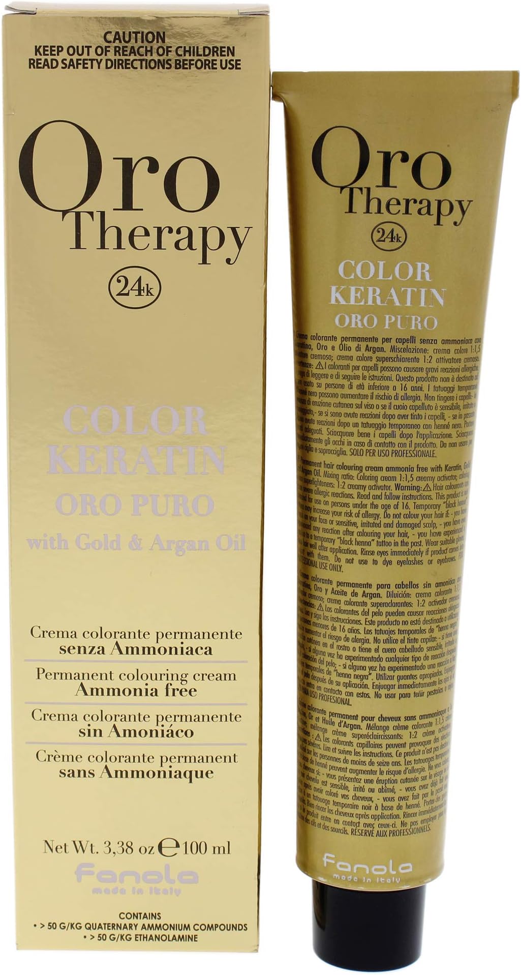 Oro Puro Therapy Color Keratin Hair Dye 100ml 6.5 Dark Blonde Mahogany