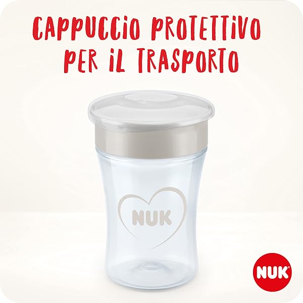 NUK Magic Cup bicchiere antigoccia | Bordo anti-rovesciamento a 360° | 8+ mesi | Senza BPA | 230 ml | Rosso - 4
