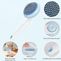 Vista 28 de GJEASE Cepillo de guante de aseo para gatos, cepillo para mascotas autolimpiante para mascotas de pelo corto y largo, cepillo de baño para perros