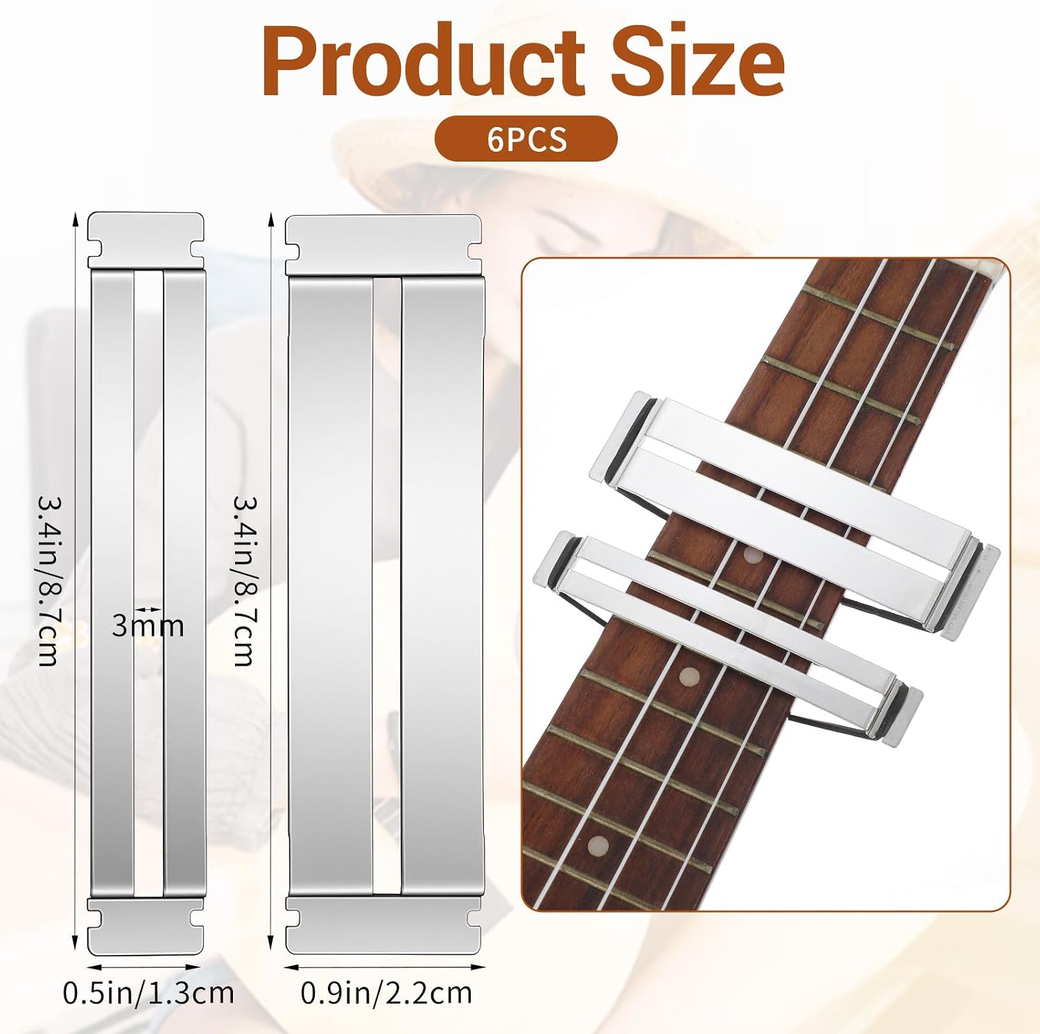 3 Sets Guitar Fret Polishing Tools, Luthier Tool Kit Fret Protector Fingerboard Guards Stainless Steel Fretboard Protector Bass Guitar Frets Guard Tool for Dressing and Polishing