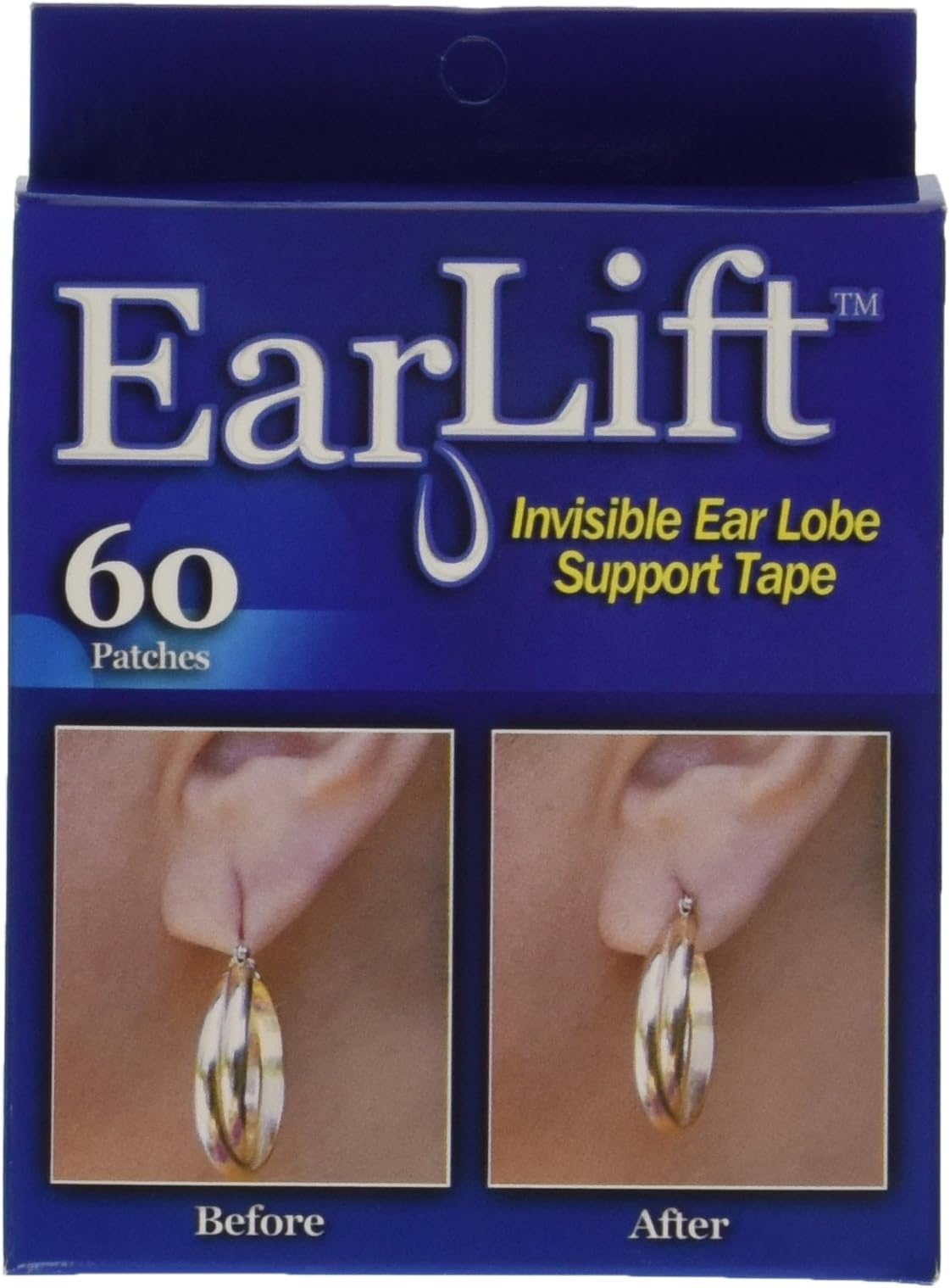 Earlift Invisible Ear Lobe Support Solution Self-Adhesive Oval Patches As Seen On Tv