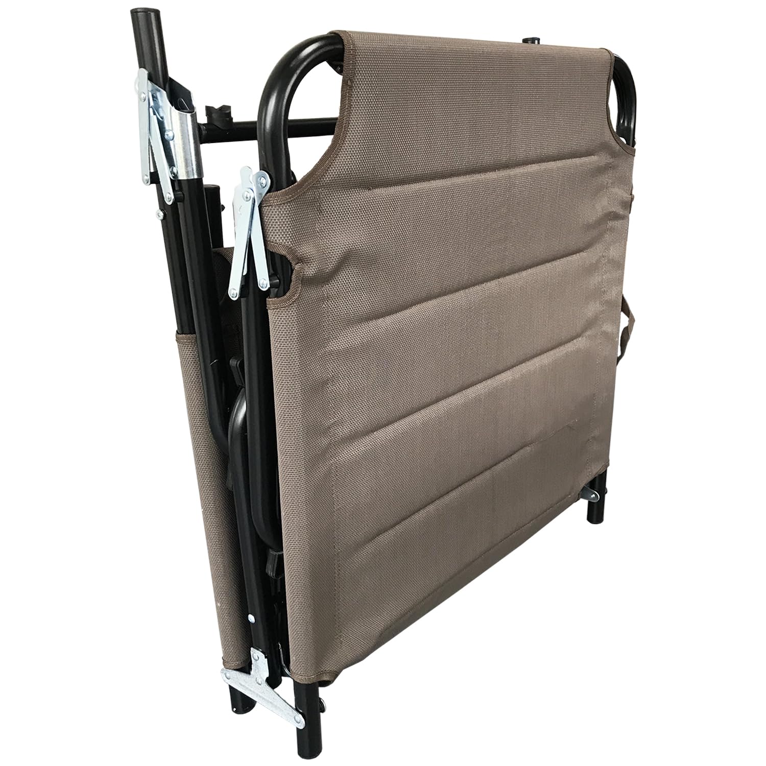 Mojawo XXL Gartenliege Sonnenliege Relaxliege Liege Aluminium mit Kissen gepolstert klappbar Taupe L200xB70xH45/95cm Belastbar bis 150kg