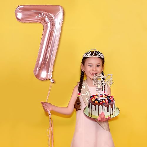 Miniatura 222 de Decoraciones de cumpleaños número 17 para niña, incluyendo tiara y banda de cumpleaños de 17, decoración para pastel y velas, globos de números