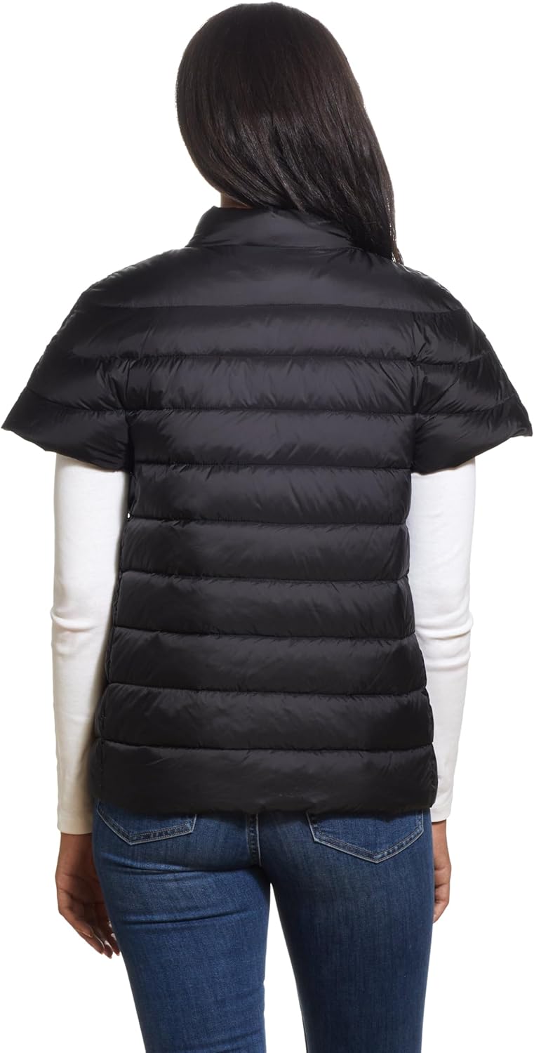 Martha Stewart Womens Puffy Down Vest, Lightweight Casual Short Sleeve Vest Jacket, Quilted Outerwear with Pockets - Image 4