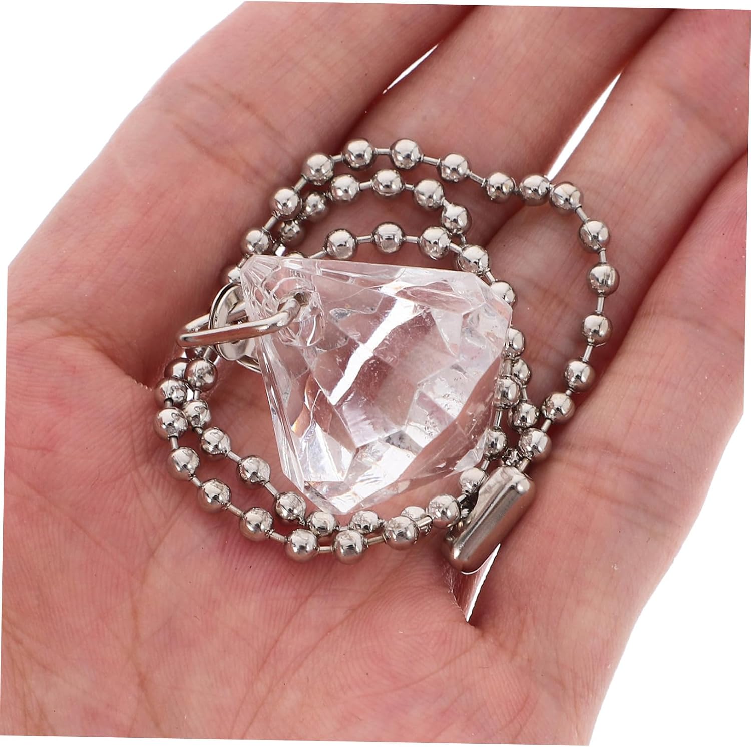 SOLUSTRE 2pcs Crystal Zipper Lighting Accessories Ceiling Fan Pull Chain Set Decorative Pull Chain for Living Room Bedroom Kitchen Bathroom