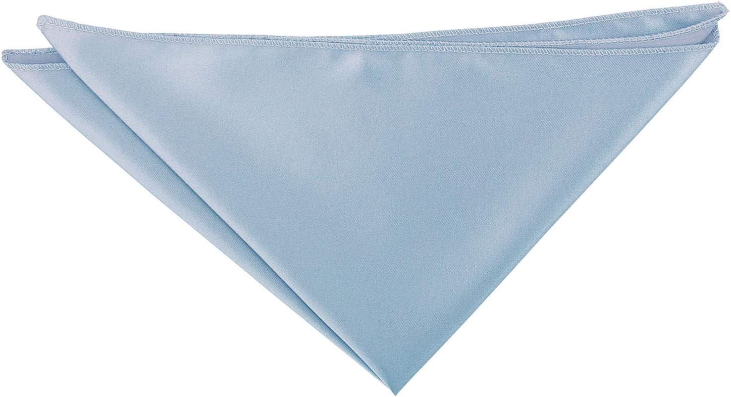 DQT Plain Satin Wedding Handkerchief Pocket Square, Dusty Blue, Adult Size