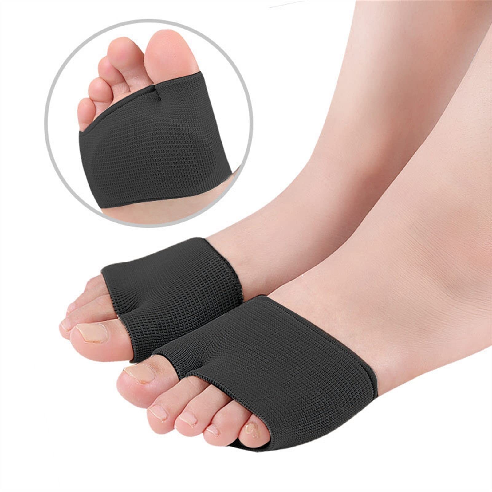 paio di cuscinetti per maniche metatarsali per donne e uomini, mezza punta, alluce valgo, cuscinetti in gel per avampiede, cuscino, mezza calza, per prevenire vesciche, piedi diabetici