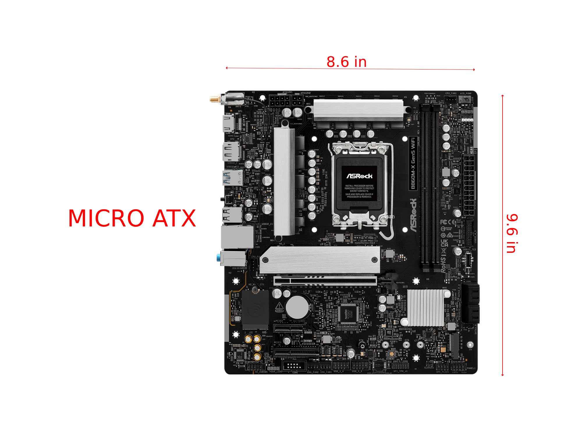 Amazon.com: ASRock B860M-X Gen5 WiFi LGA1851 Micro-ATX Motherboard
