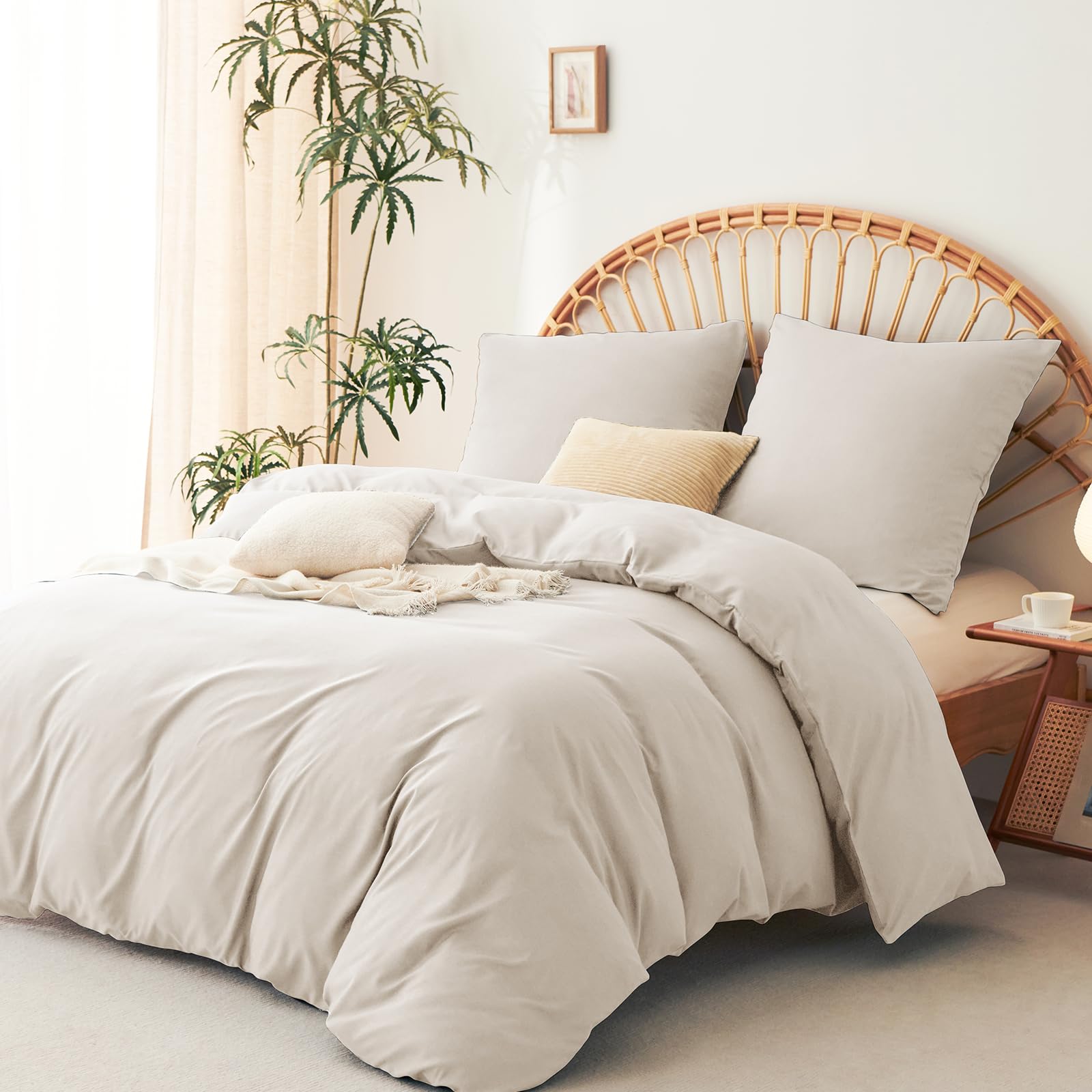 WAVVE Bettwäsche 200x200 3 teilig Beige