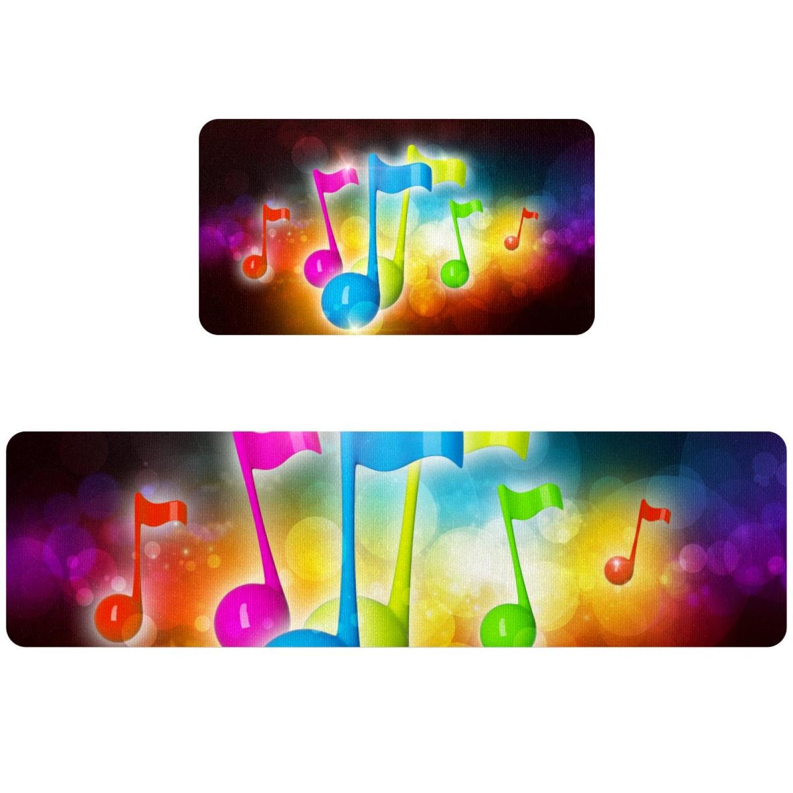 Tapete de cocina de notas musicales con base antideslizante lavable