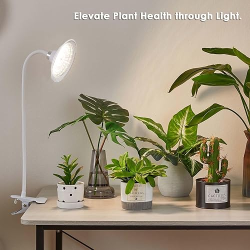 Miniatura 3 de yadoker Luces de cultivo para plantas de interior, luz de crecimiento con clip de espectro completo con temporizador de 8H12H16H, brillo de 10