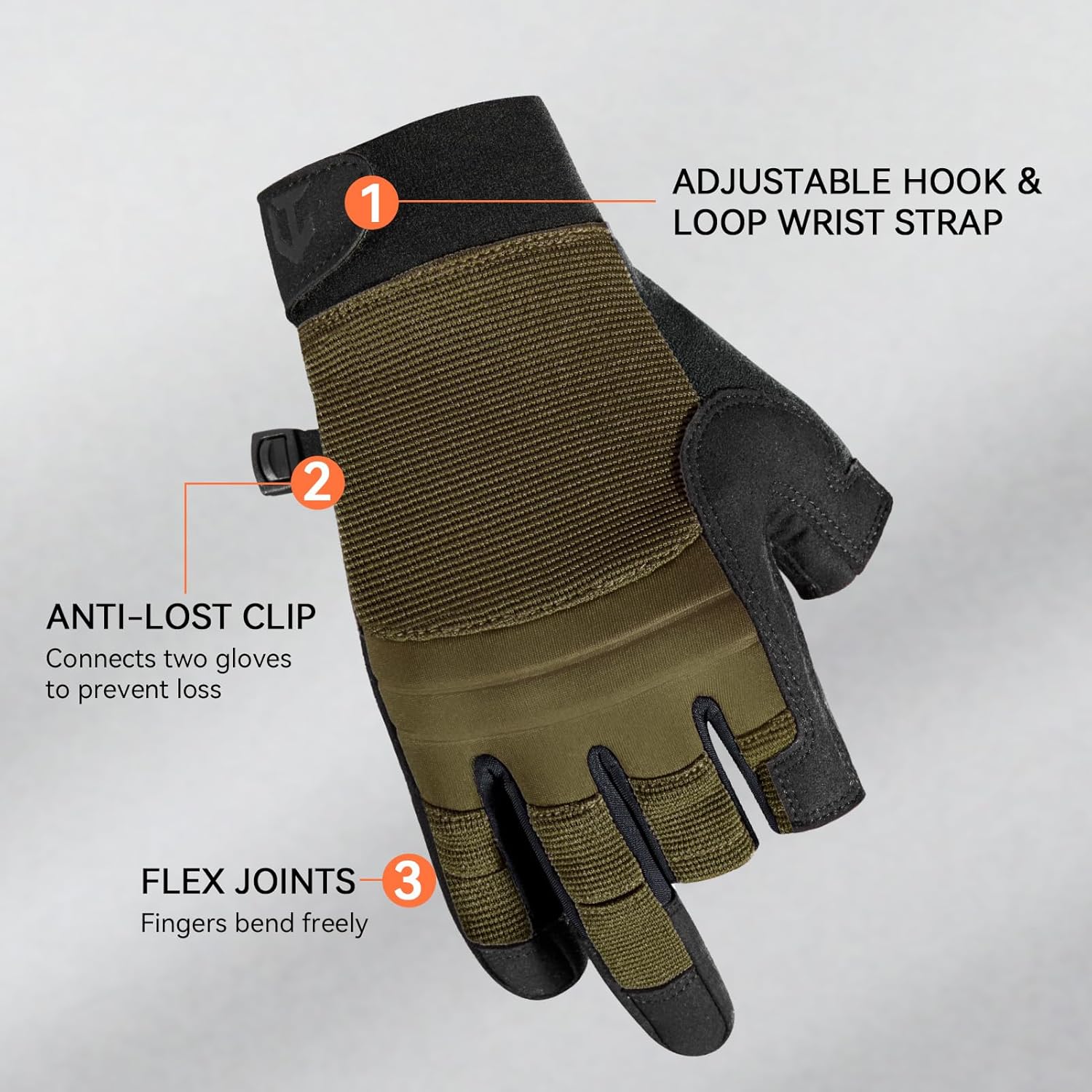 Utility Tactical Half Finger Gloves Lightweight Impact Resistant Airsoft Paintball Gloves for Shooting Hiking