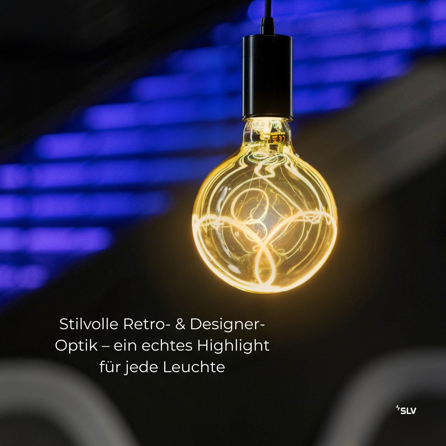 SLV LED Globe 125 Two Crescent smokey E27