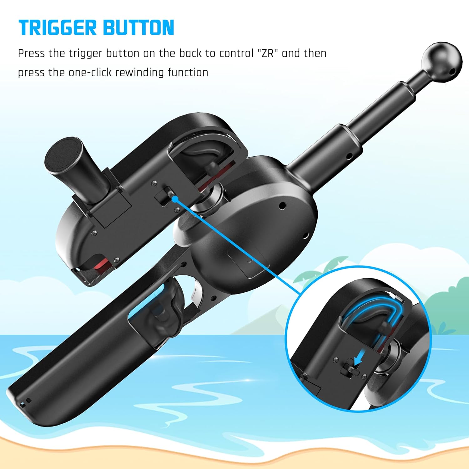 FANPL Fishing Rod for Nintendo Switch 2 Joy Con, Fishing Game Handle Controller Grip Accessories for Switch Legendary Fishing & Fishing Star World Tour & Bass Pro Shops, Enhance Gaming Experience - Image 3
