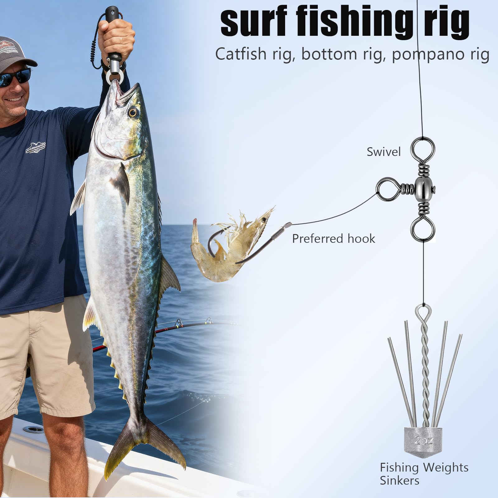 THKFISH 5 Sätze 8 Größe Sputnik Sinker, 28.3 g-226.8 g Angel Gewichte Set | Salzwasser Surf Blei Set, Angelblei Brandungsangeln, Strand Casting Meeresangeln Bodenhalter Angelzubehör für Salzwasser