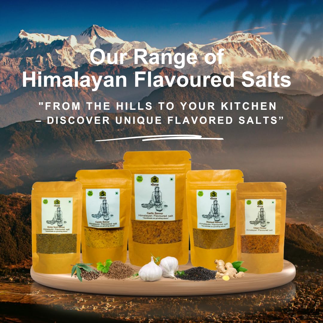 Gauraaj Handgrounded Garlic Himalayan Flavored Salt - 500g | Organic Pahadi Namak Seasoning | Pisyu Loon Seasoning Mix for Popcorn, Salad, Raita, Snacks | No Preservatives & Chemicals (Pack of 1) - Image 7 thumbnail