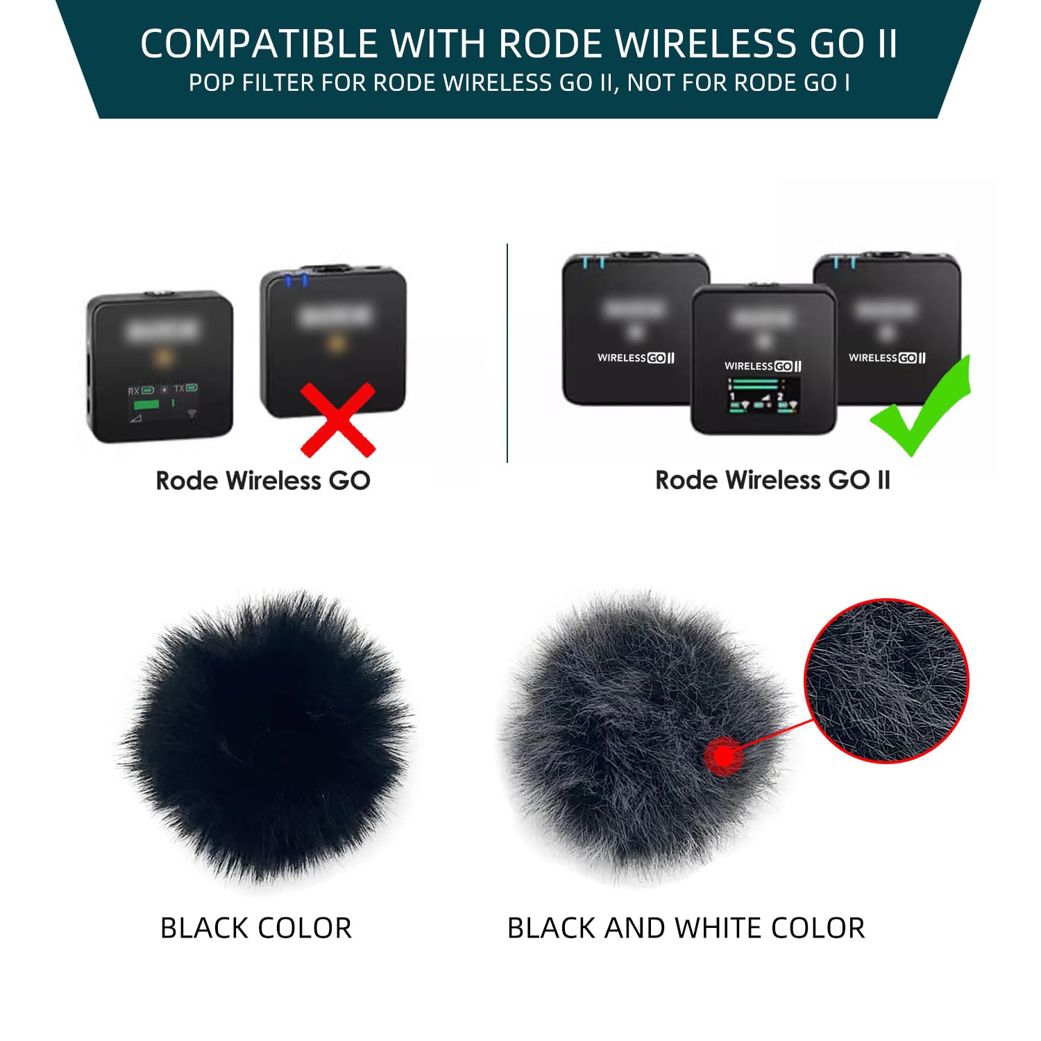 RØDE WIRELESS GO II + ウィンドジャマー Amazon.com: Mic Windshield Pop Filter Wind Muff For Rode Wireless