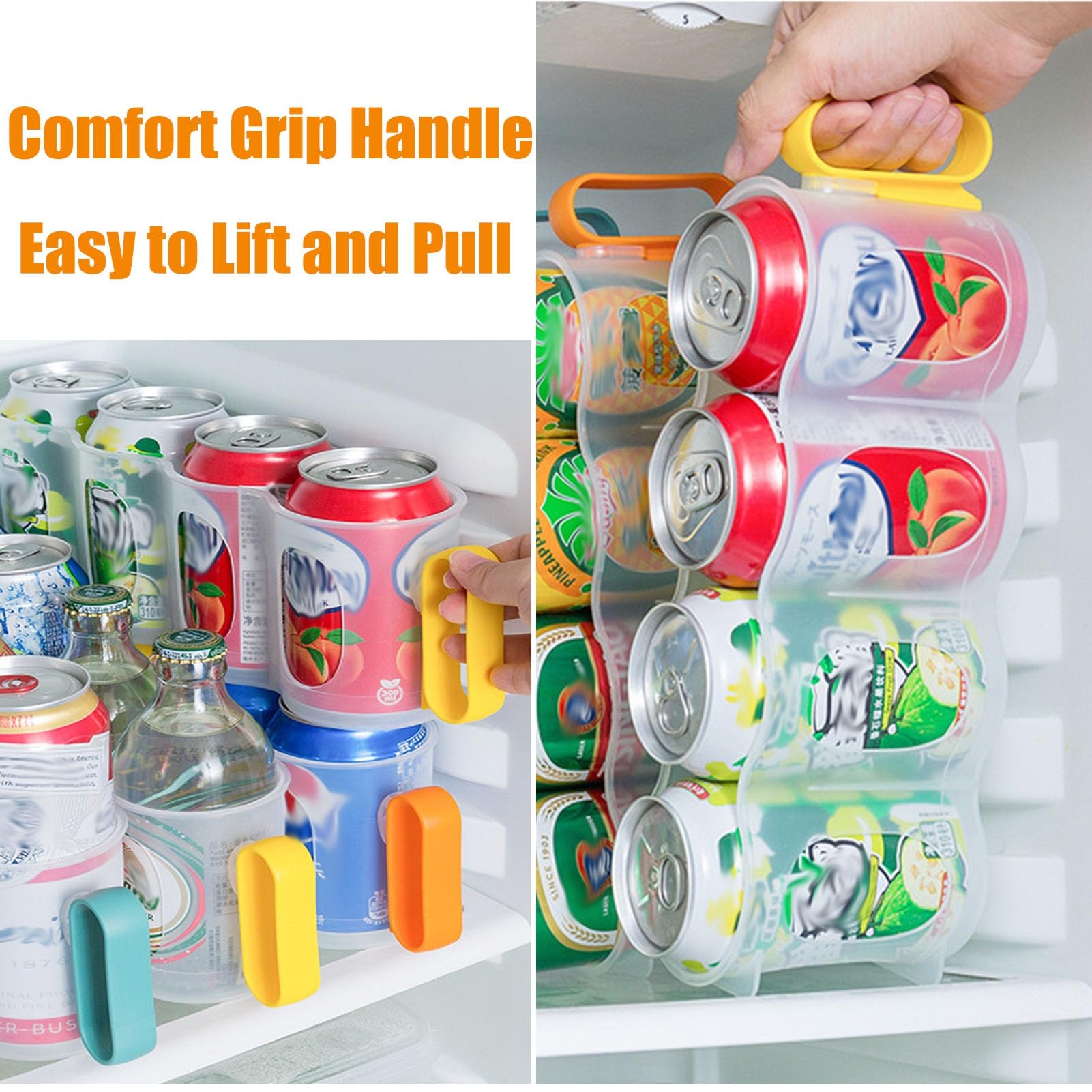 Organizador Latas Nevera Paquete De 4 Organizadores De Latas De Refresco para Refrigerador, Estante Organizador De Plástico para Despensa, Dispensador Apilable De Latas De Comida Enlatada